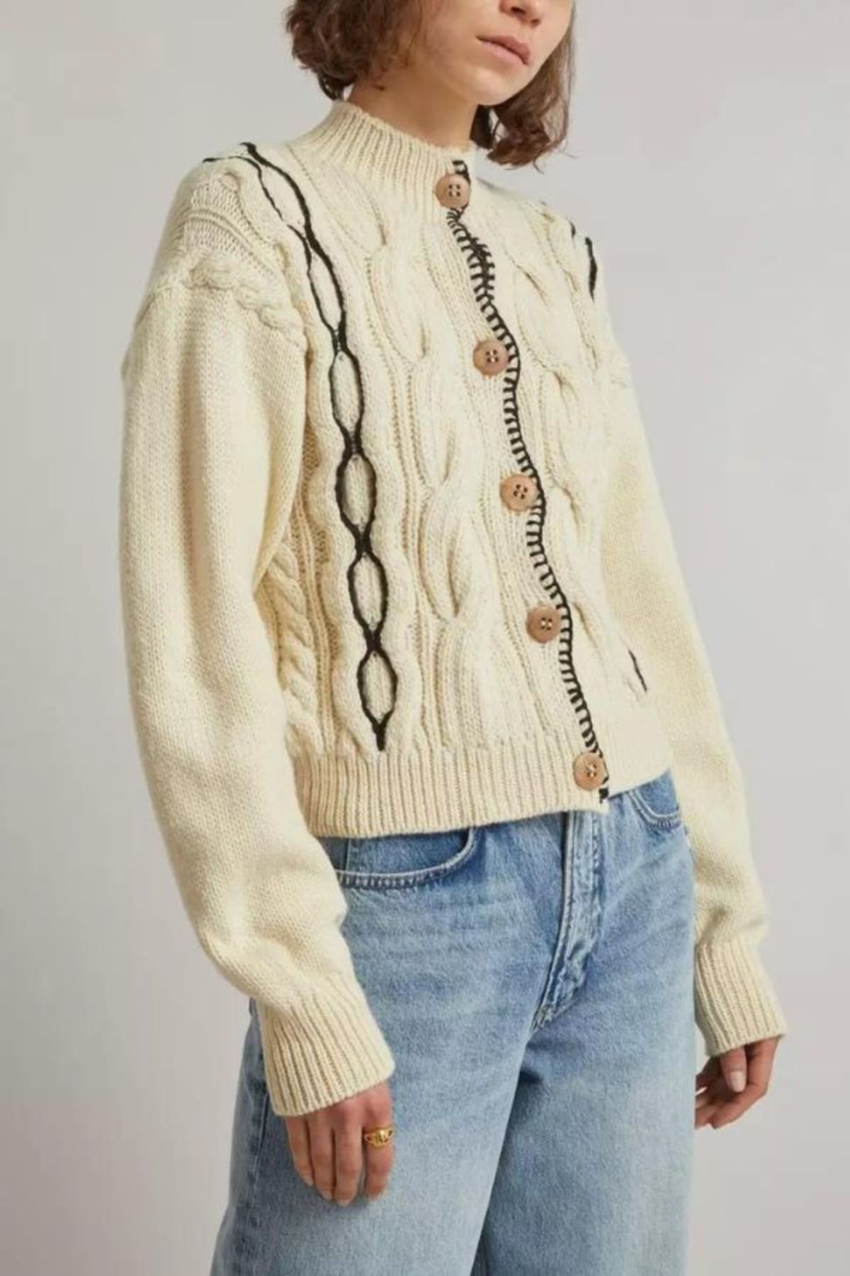 Tach Clothing Jackie Knit Cardigan Cream Garmentory