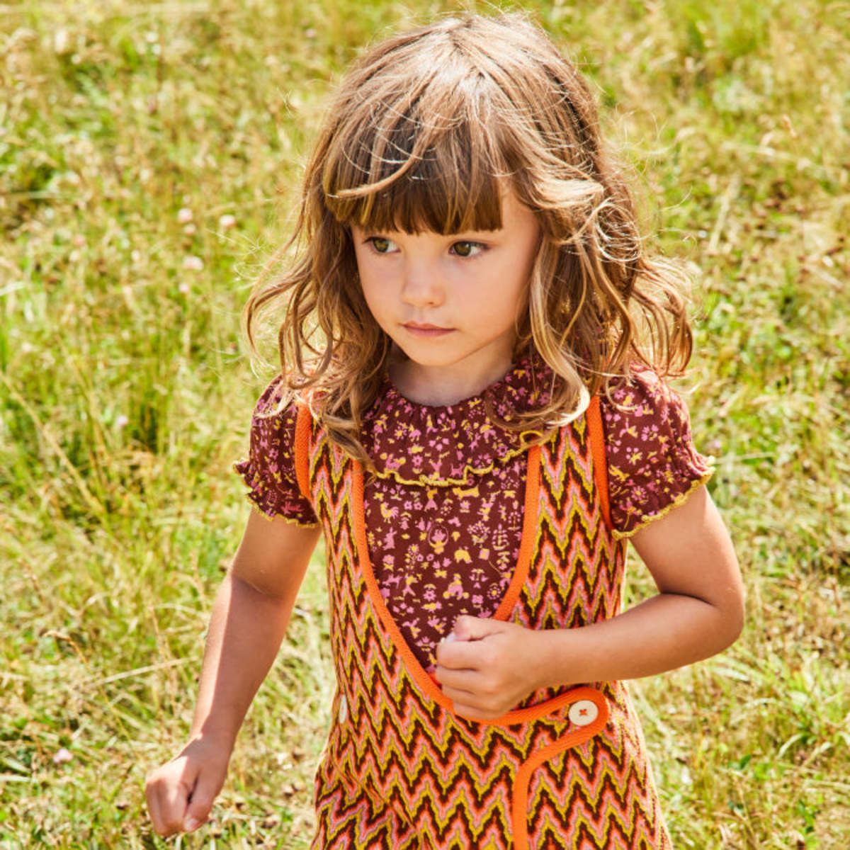 Kids Misha & Puff Balloon Sleeve Paloma T-Shirt - Cedar Brown