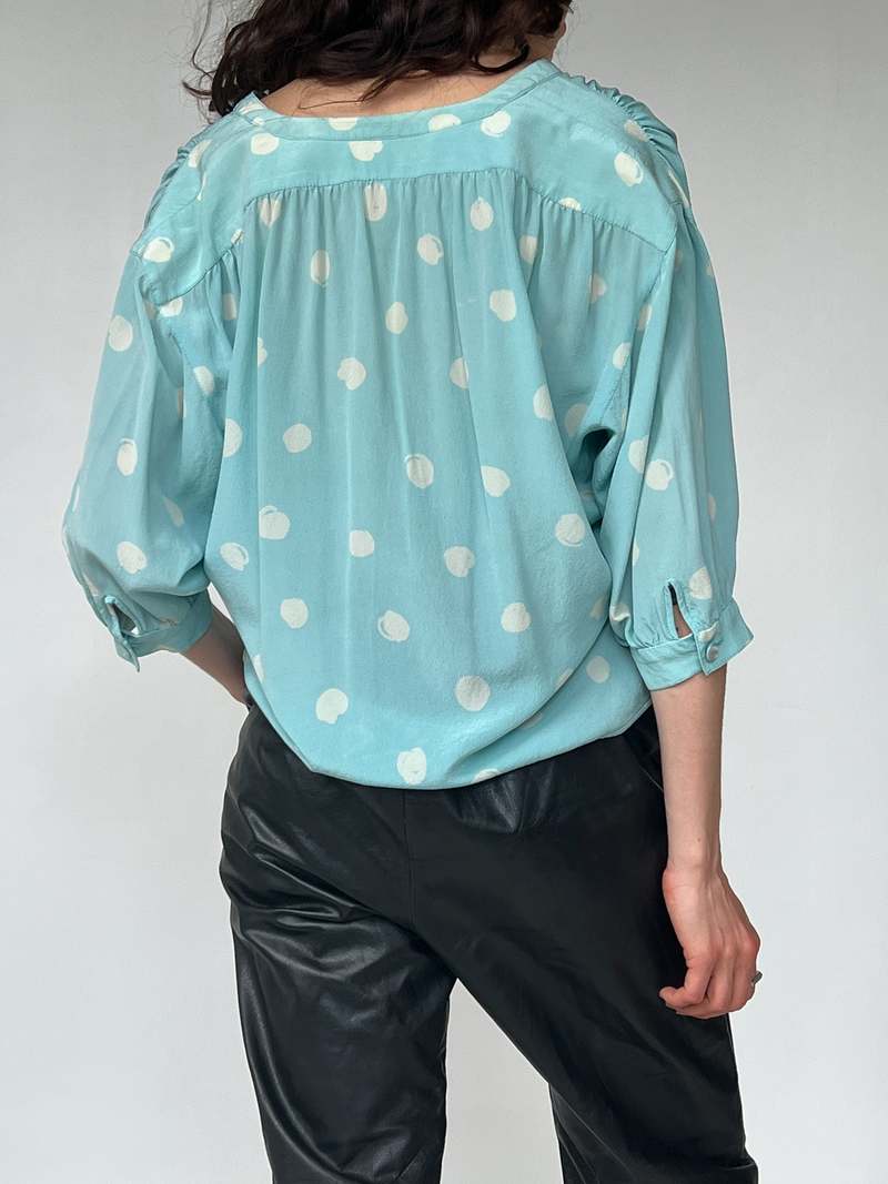 aqua silk top