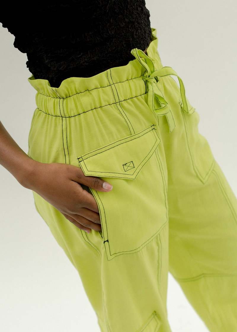 Ganni Light Slub Pocket Pant - Sulphur Spring | Garmentory 