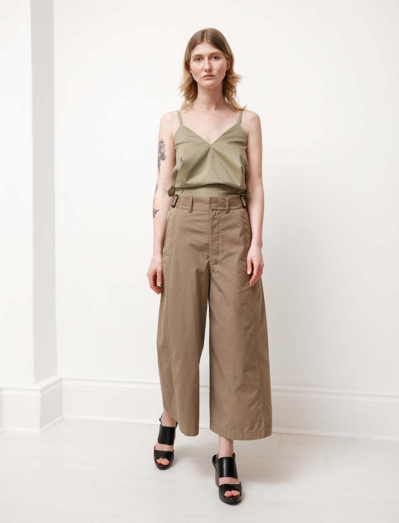 Lemaire Cropped Large Pants - Dark Beige | Garmentory
