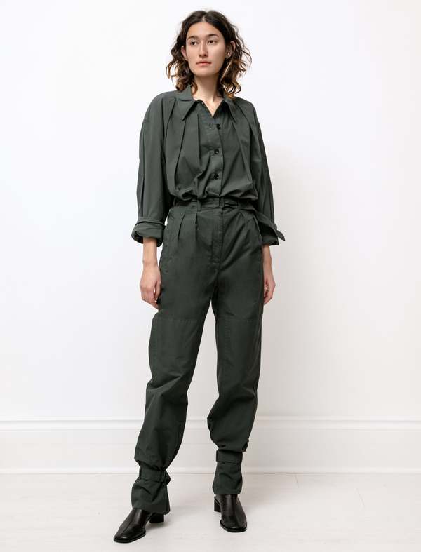 Lemaire Pleated With Straps Pants - Deep Forest | Garmentory