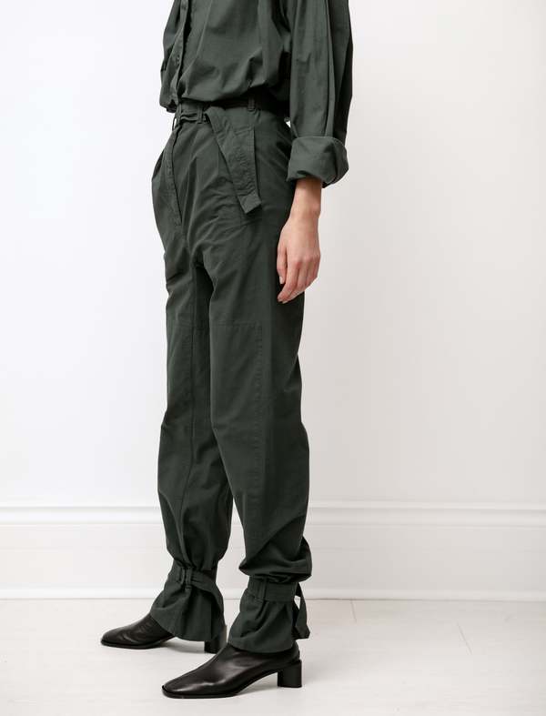 Lemaire Pleated With Straps Pants - Deep Forest | Garmentory