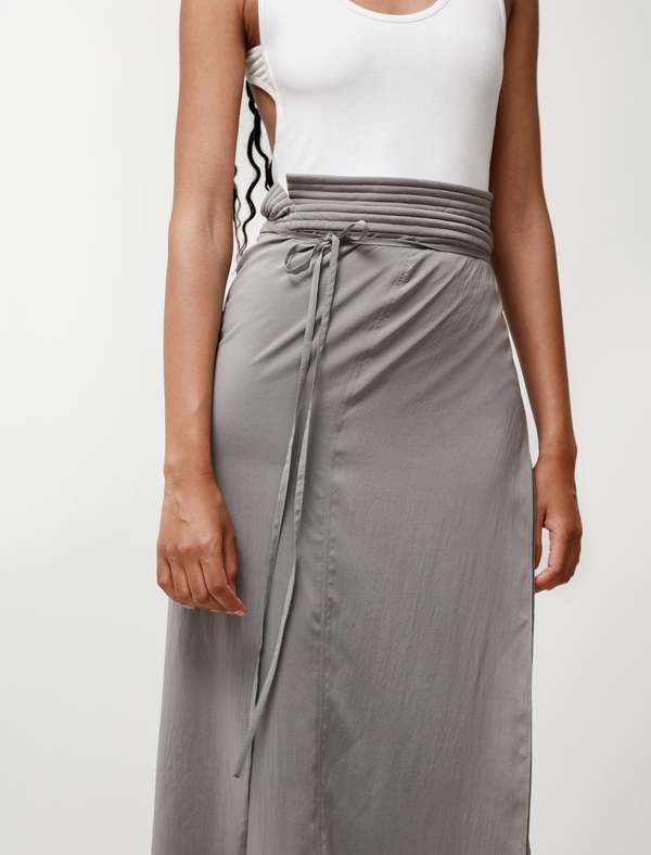 Lemaire Stretch Silk Wrapover Skirt - Fume | Garmentory