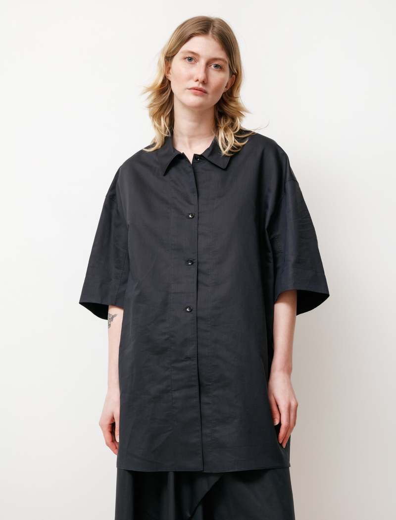Lemaire Twisted Maxi Shirt - Marine Black | Garmentory