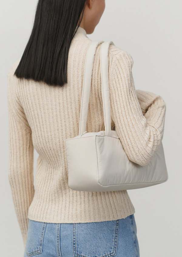 Amomento | Padded Square Shoulder Bag | Light Beige | Garmentory