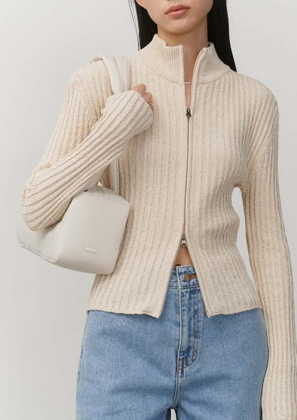 Amomento | Padded Square Shoulder Bag | Light Beige | Garmentory