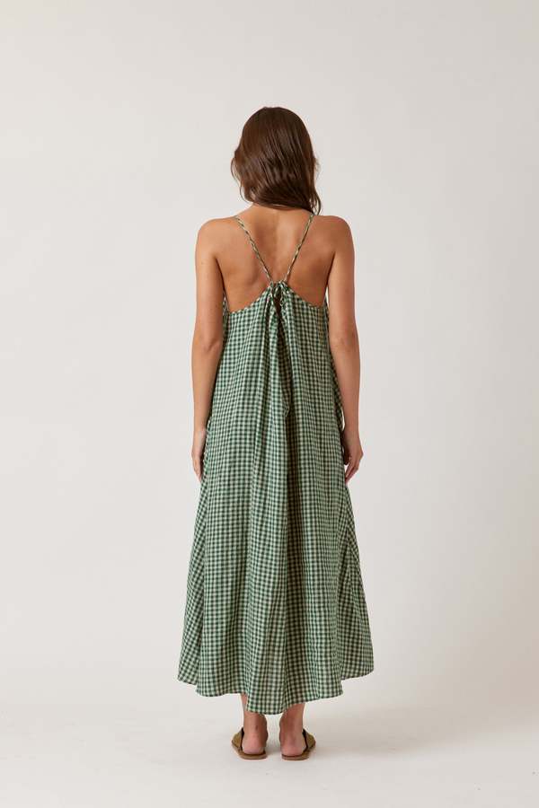 & other stories green gingham dress Green Plaid Gingham Babydoll Dress