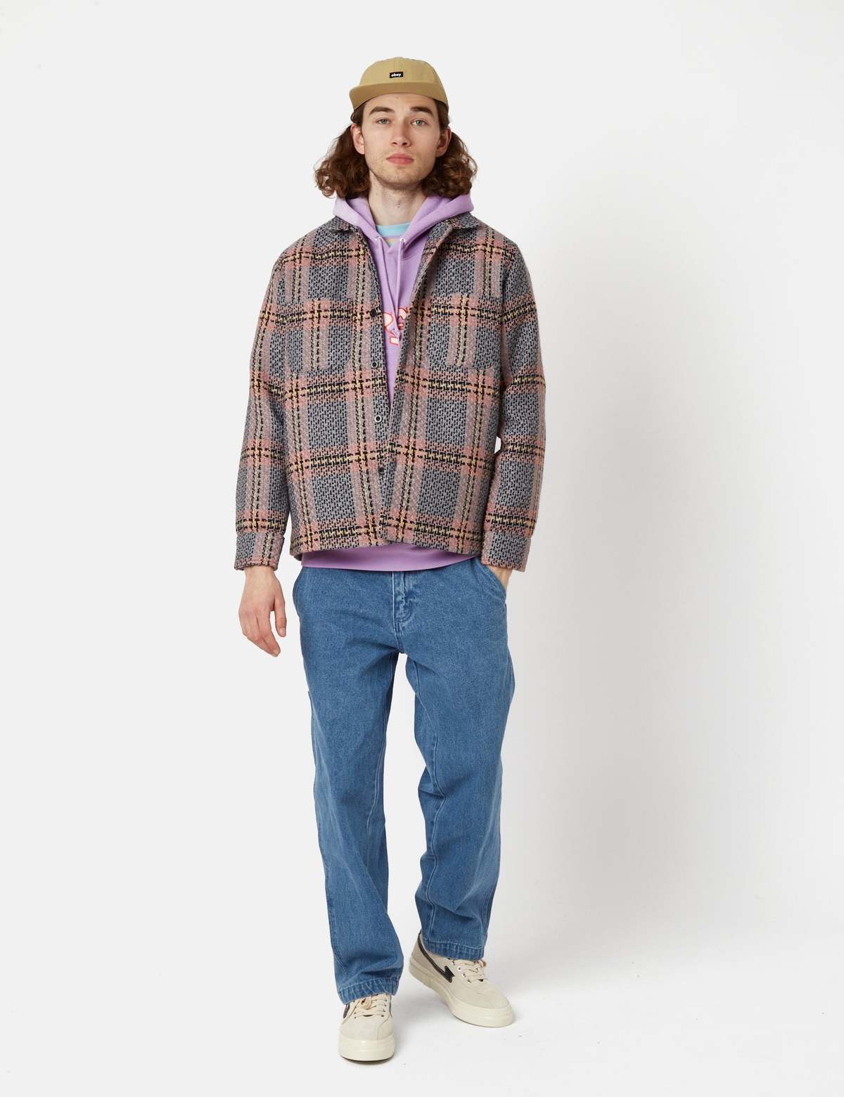 Obey District Shirt Jacket - Grey Skies Multi | Garmentory