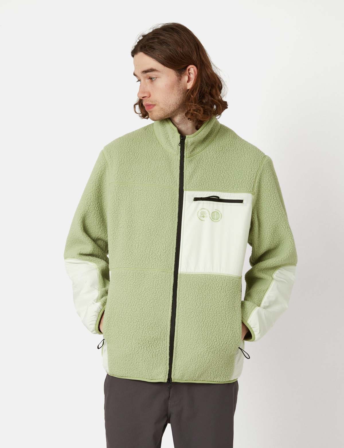 Purple Mountain Observatory Borg Fleece Jacket - Green | Garmentory