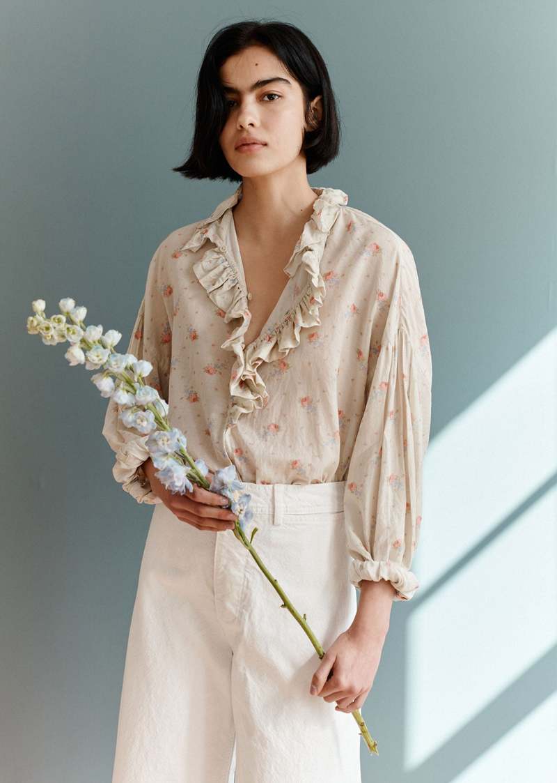 HEVE BOUQUET FLILL BLOUSE Heve】BOUQUET フリルブラウス