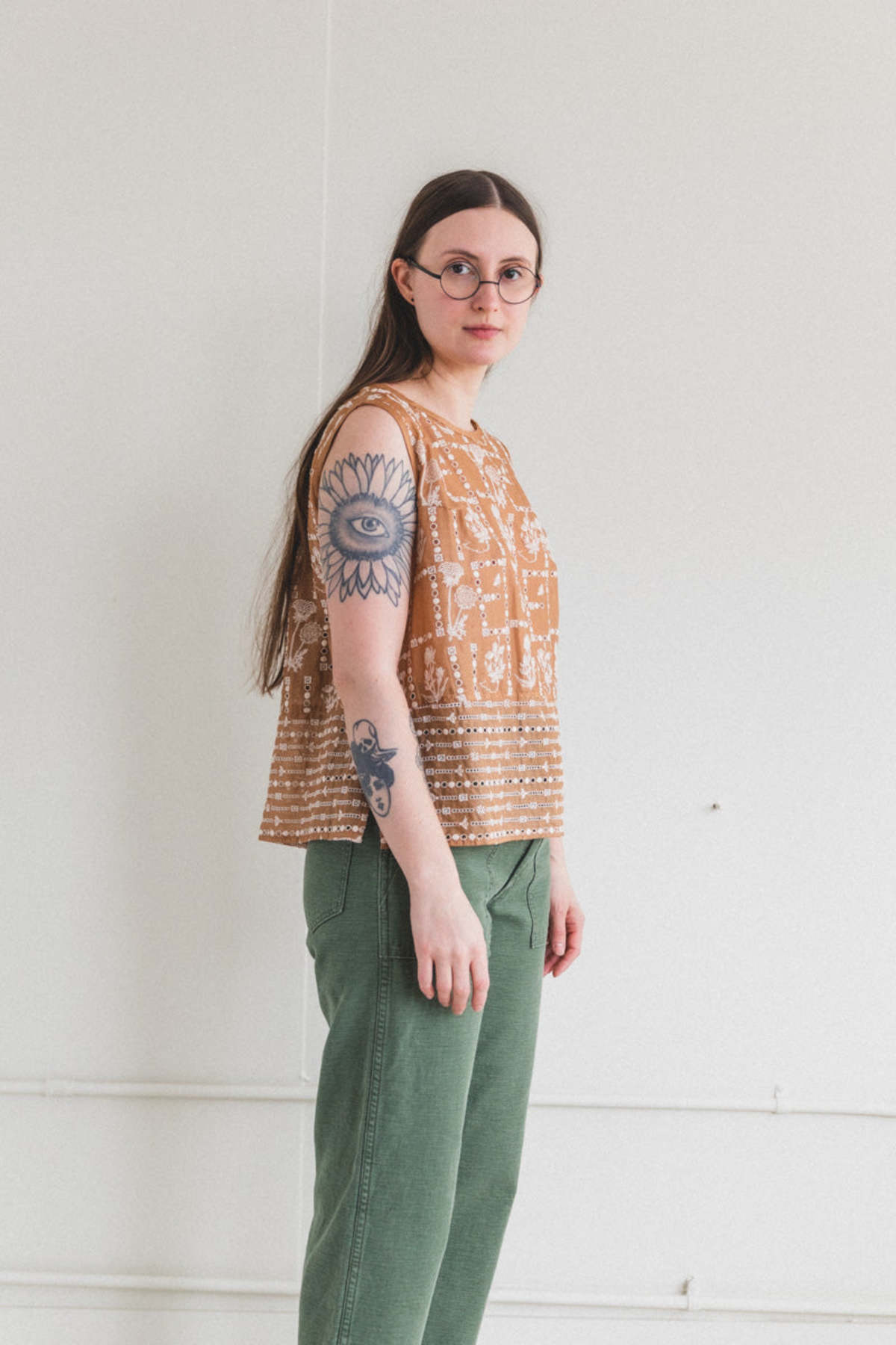 Antipast Garment Dyed Embroidery Top - Beige - Image 3 of 8