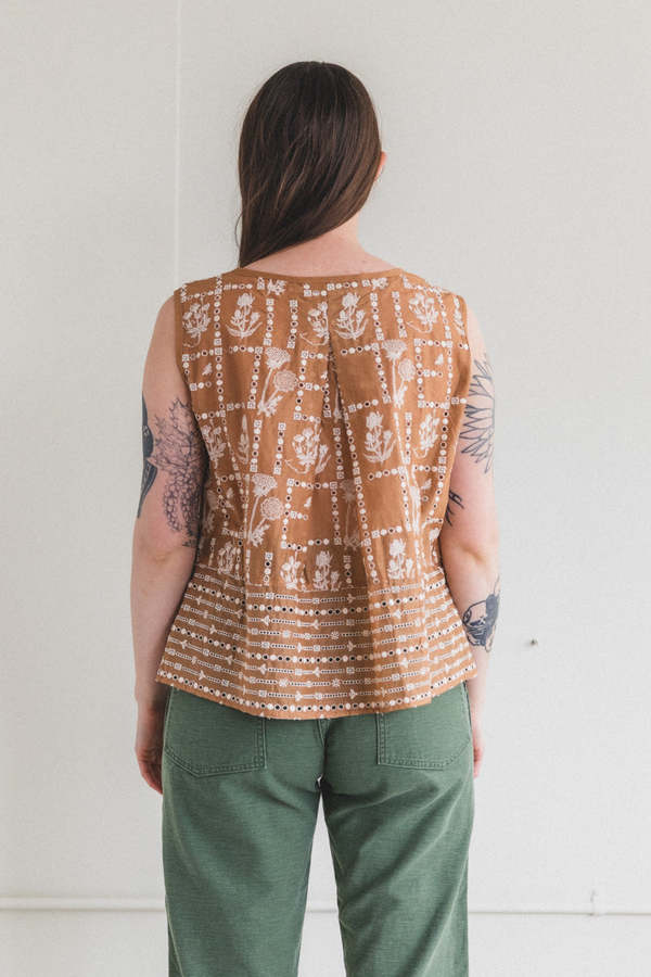 Antipast Garment Dyed Embroidery Top - Beige