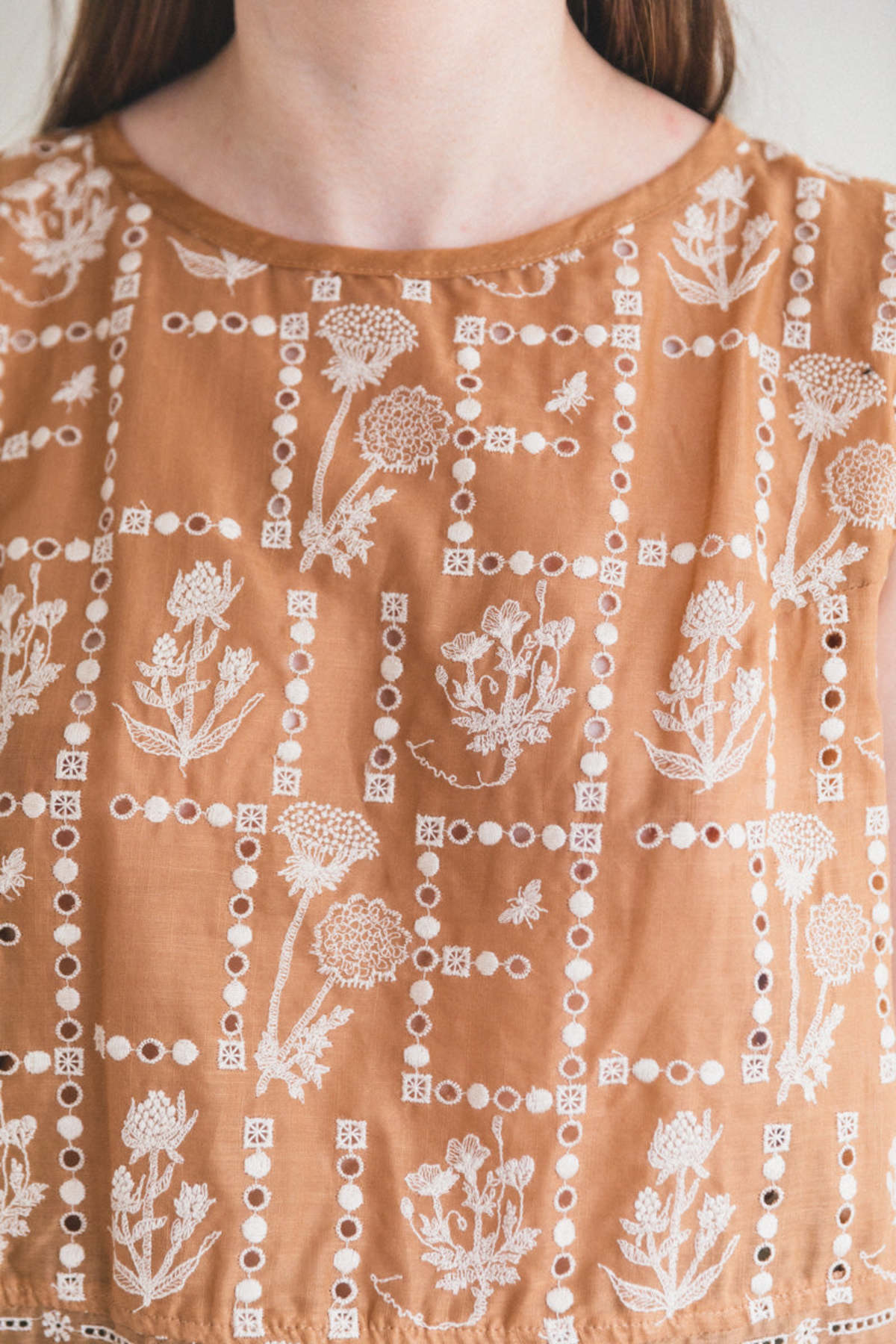 Antipast Garment Dyed Embroidery Top - Beige - Image 6 of 8