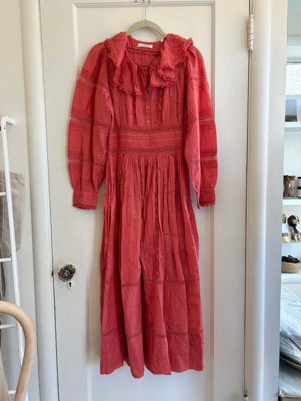 doen red dress Rent US 8 In buttery silk satin Doen Dress | Garmentory