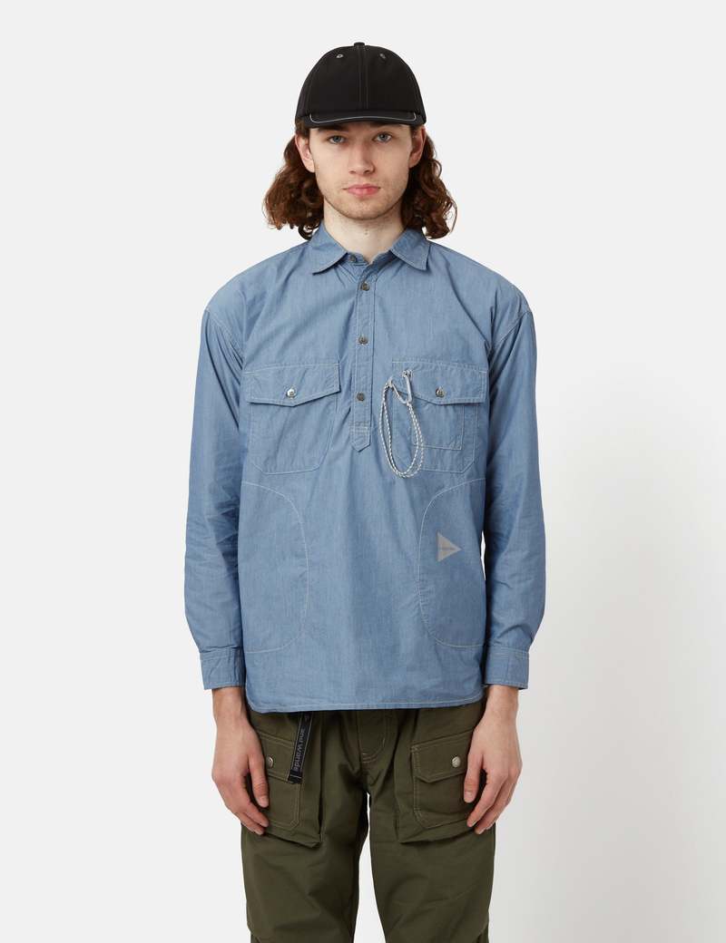 And Wander CORDURA Typewriter Over Shirt - Blue | Garmentory
