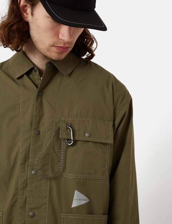 And Wander Dry Rip Shirt Jacket - Khaki Brown | Garmentory