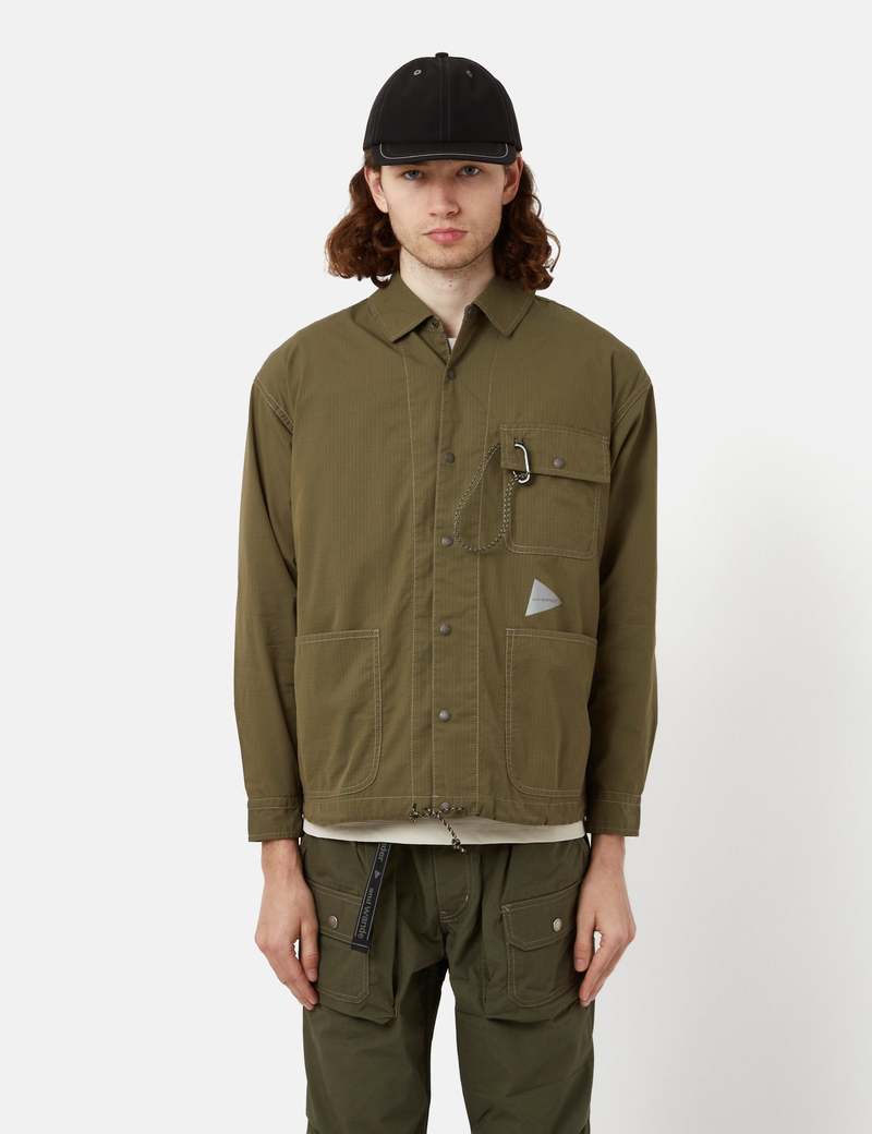 And Wander Dry Rip Shirt Jacket - Khaki Brown | Garmentory