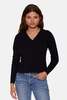Blue&Cream Amber Cable V Neck Sweater - Black - Thumbnail 1