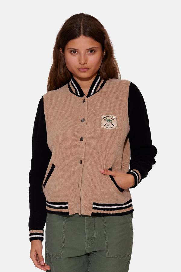 Blue&Cream Polo Club Varsity Jacket - Camel Combo