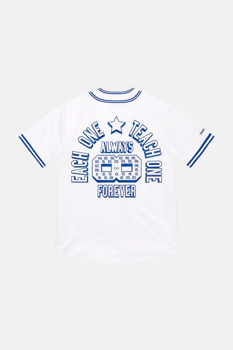 Supreme x Mitchell & Ness Satin Baseball Jersey = White