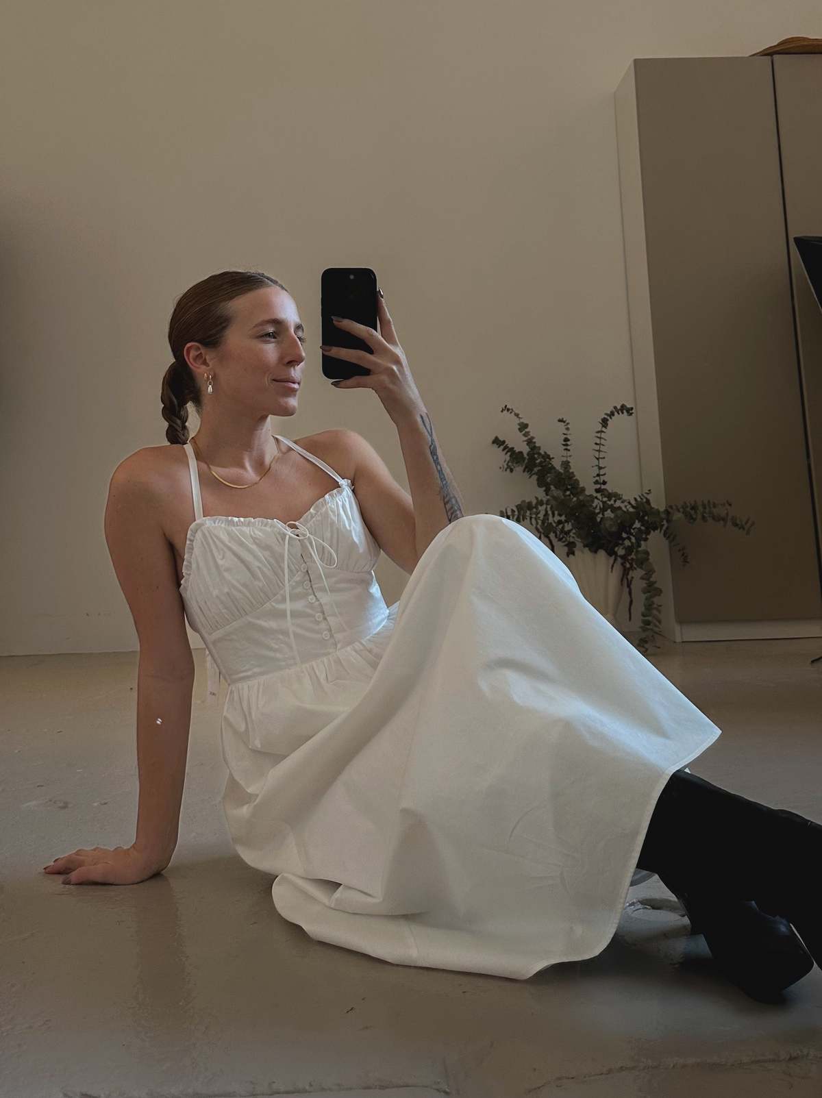 Sophie Rue Poplin Cami Dress - White - Image 2 of 4