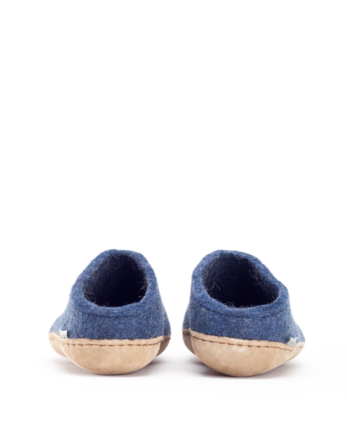 Glerups Women's Wool Slipper Leather Sole Denim Garmentory