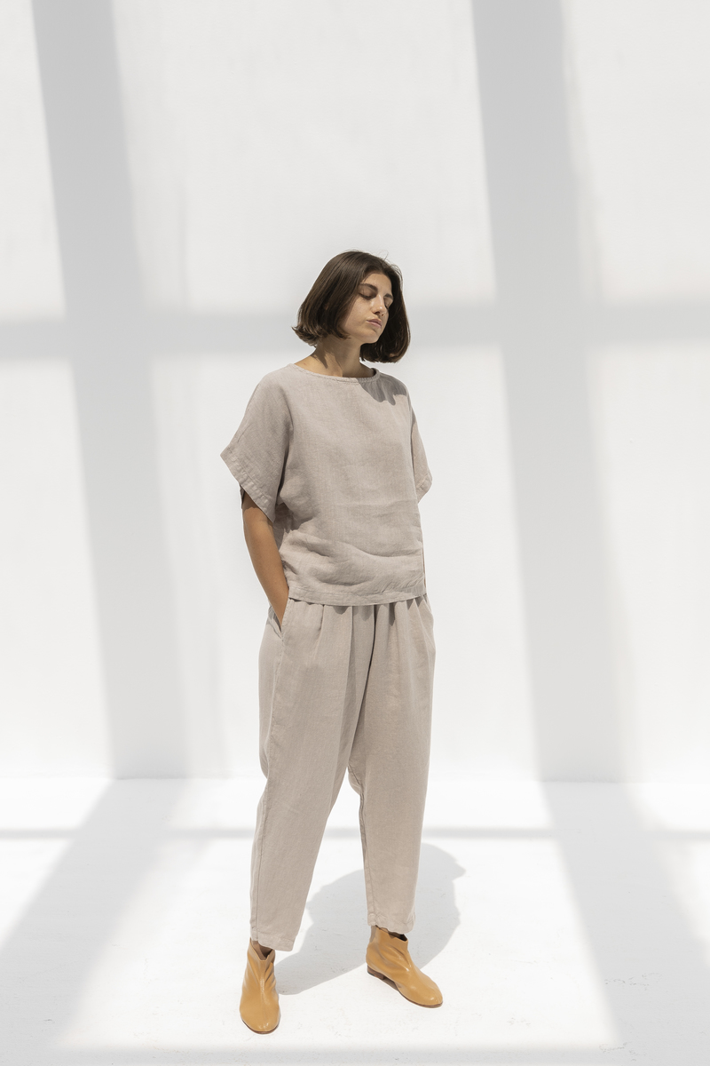 Black Crane CARPENTER PANTS - STONE Black Crane CARPENTER PANTS - STONE