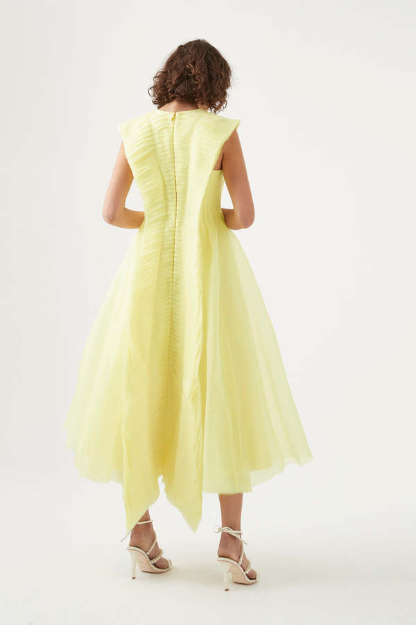 Aje Astrid Pleat Panel Midi Dress | Garmentory