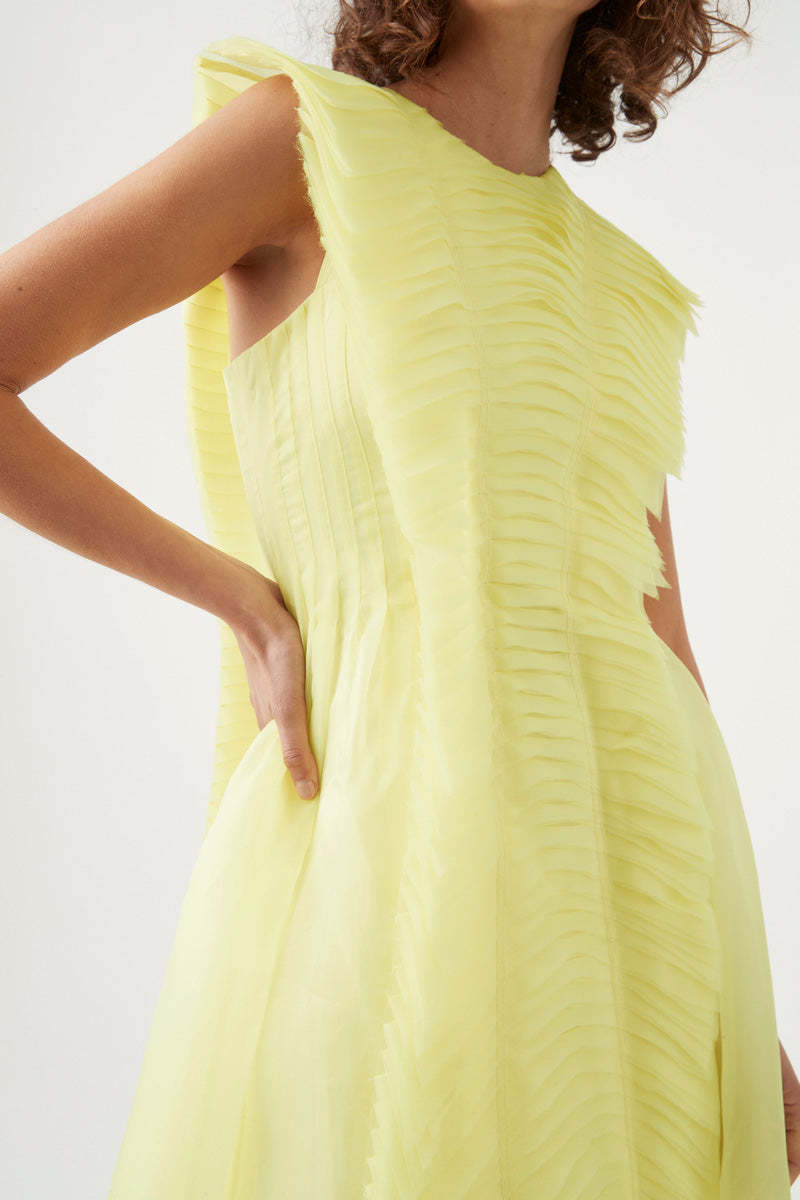 aje astrid pleat panel midi dress AJE Astrid Pleat Panel MIdi Dress, Size 6 but fits
