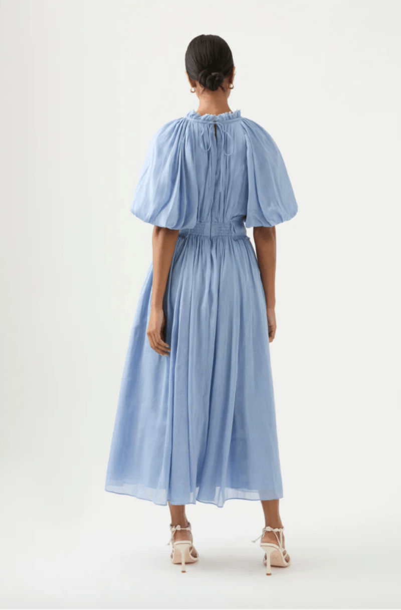 Aje Elysium Blouson Midi Dress - Steel Blue | Garmentory