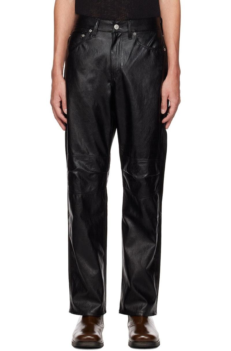our legacy aw 29 フェイクレザーパンツ MOTO CUT Our Legacy Formal Moto Cut Faux-Leather Trousers - Black | Garmentory