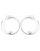 Joomi Lim Large Hoop Earrings W/ Affixed Pearls & Pearls Back - Rhodium/White - Thumbnail 1