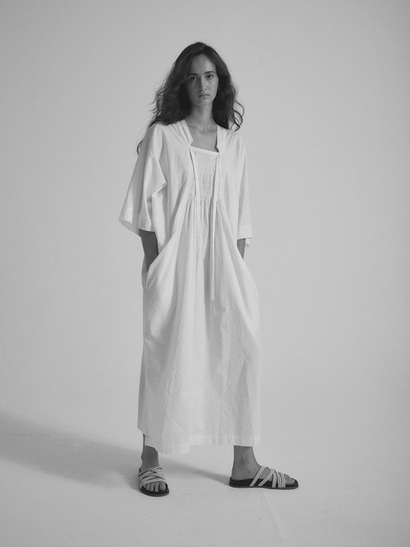 SAYAKA DAVIS NEW YORK Smocked Kaftan Dress - Brown | Garmentory