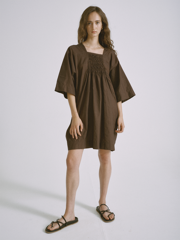 light brown dress wedding guest MOUSSY Twisted Cut Dress Color: Light Beige Size: One-Size main image 1