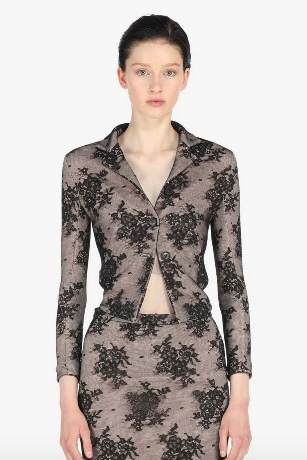 No. 21 Tailored Lace Jacket - Black | Garmentory