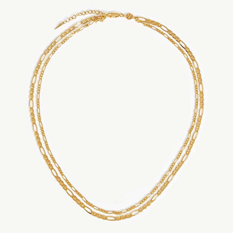 【MISSOMA】FILIA フィリア カーブ チェーン ネックレス Missoma Filia Double Chain Necklace - 18ct Gold Plated