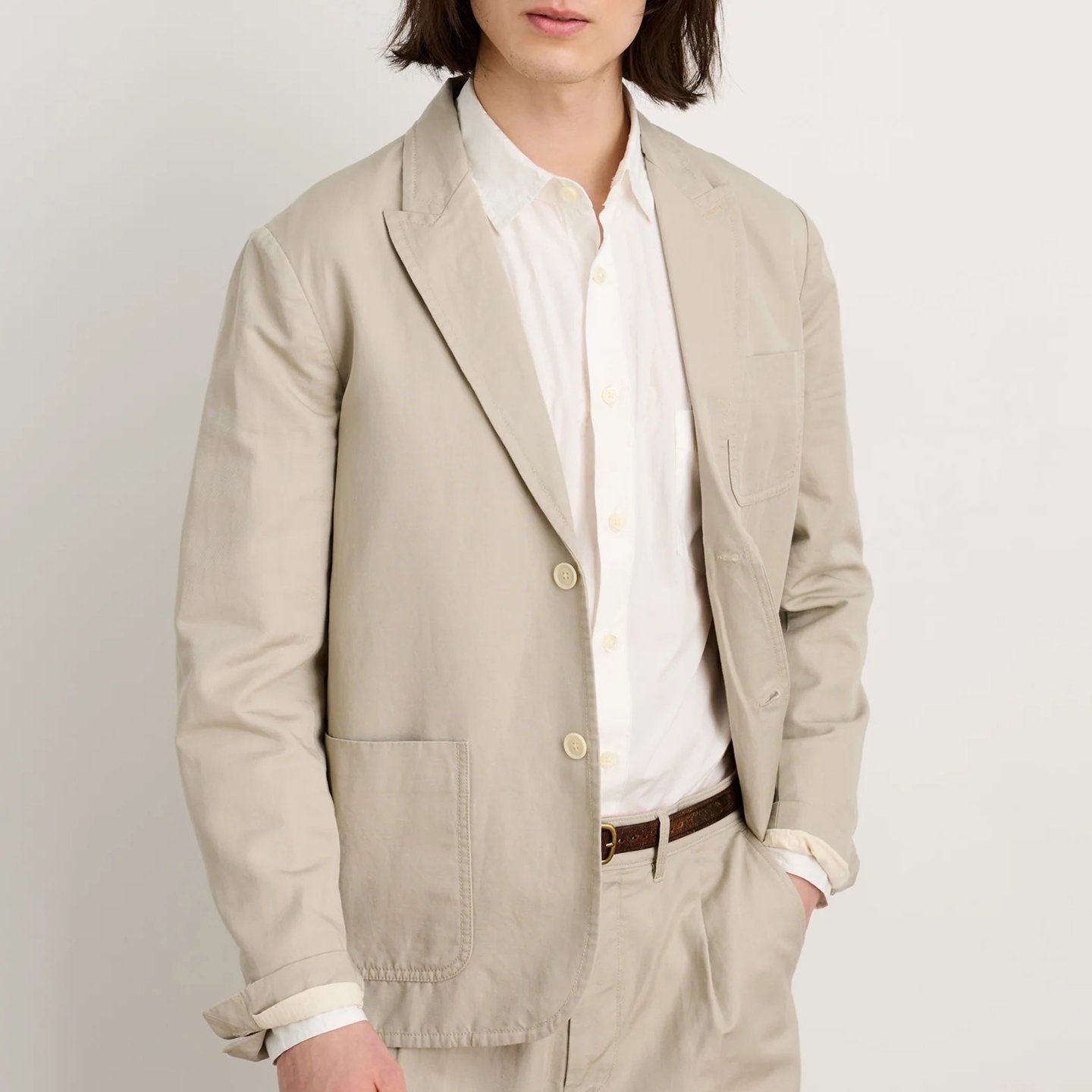 【THE MOZZ】[Premium] The Cash Real Linen Jacket Joseph Abboud Unstructured Linen Blazer Size Large Beige