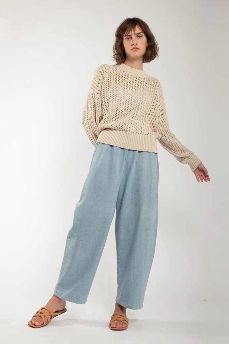 Micaela Greg Barrel Pant - Sky