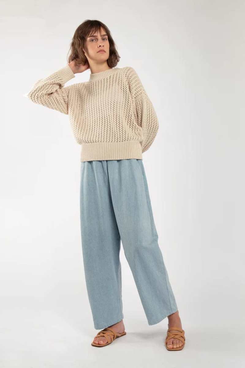 Micaela Greg Barrel Pant - Sky