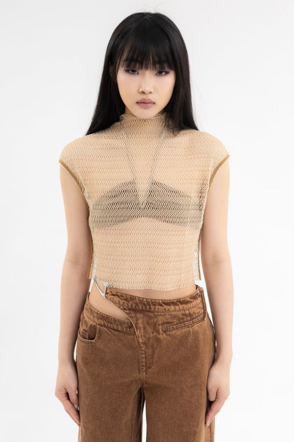Oude Waag Mesh Top - Nude