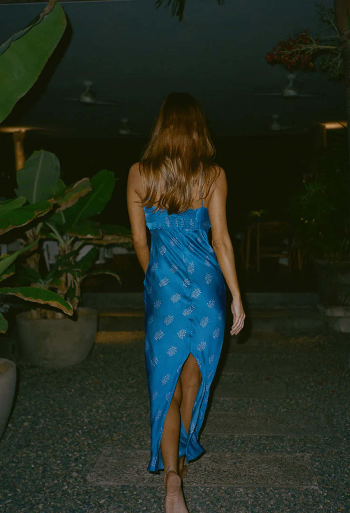 ciao lucia blue silk dress ciao lucia Nera Dress - Deep Blue