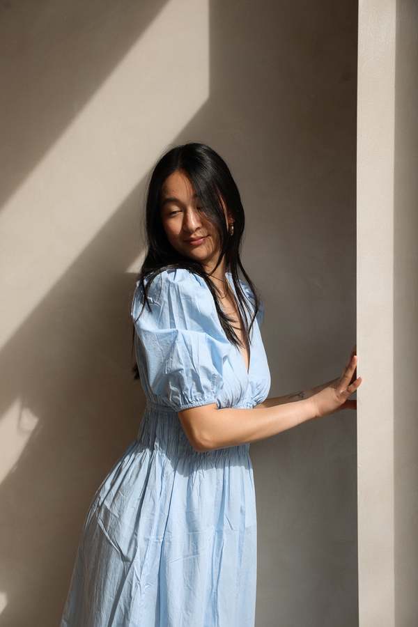 Faithfull the Brand Agnata Midi Dress - Cornflower Blue
