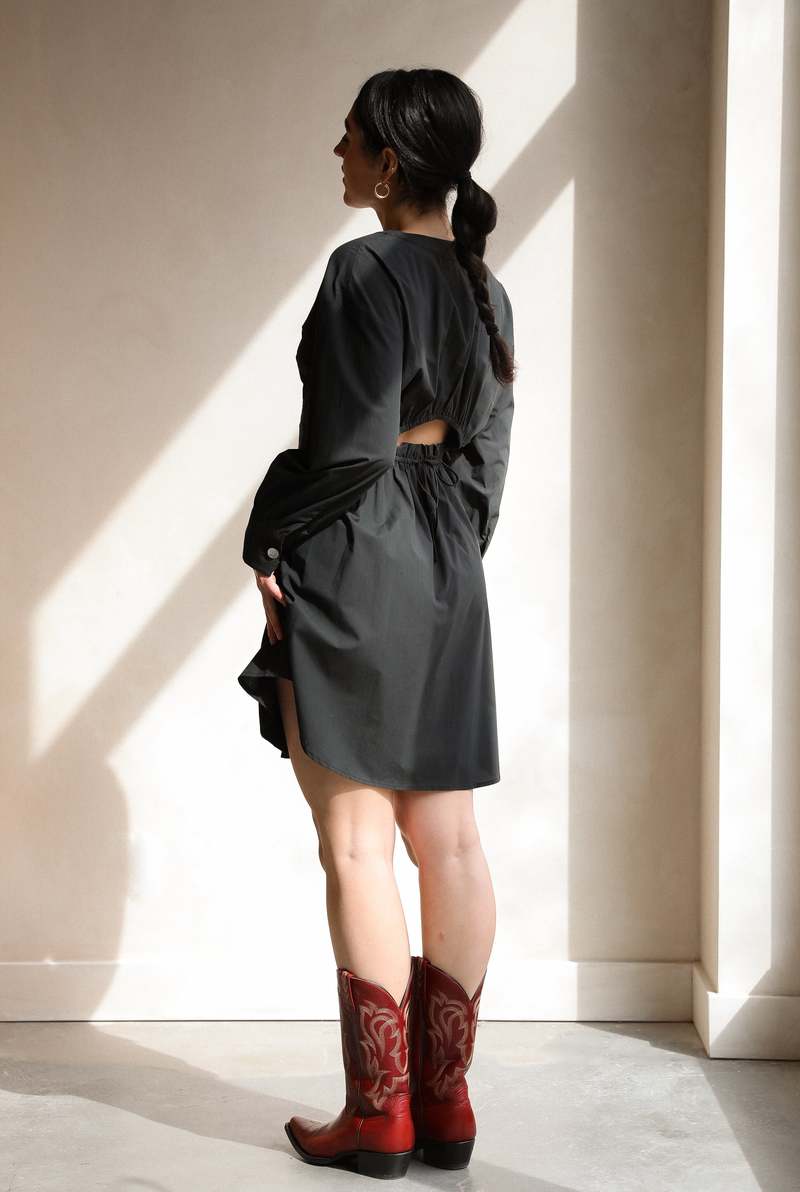 knee length dresses for ladies Rails The Adra Dress in Gunmetal