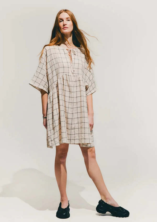 Bronze Age Marlowe Linen Dress Grid Garmentory