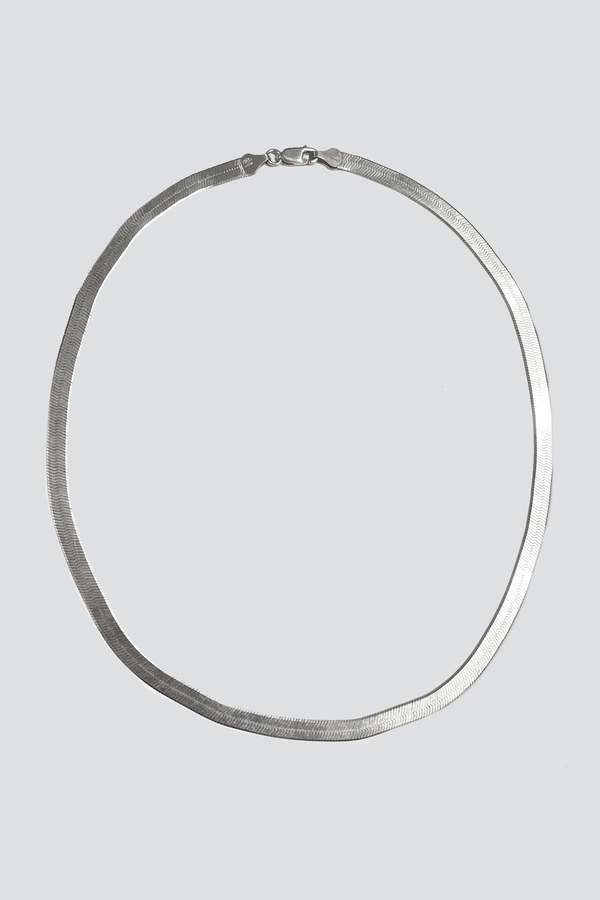 Wide Herringbone Chain Sterling Silver Garmentory