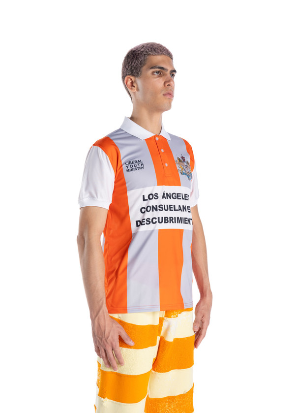 Liberal Youth Ministry Football Polo Jersey- Orange | Garmentory