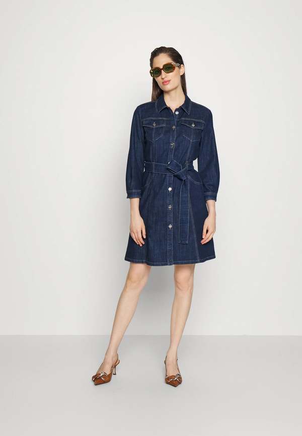 white christmas dresses Marella CABINA Denim Mini Dress 24132210542 Col 001 – Izzi of Baslow main image 1
