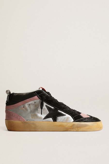 Golden Goose Hi Star Leather Upper White Silver Women