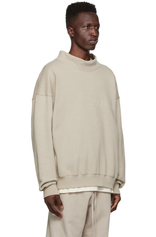 スウェット essentials mock neck sweatshirt Essentials Mock Neck Sweatshirt - Smoke | Garmentory